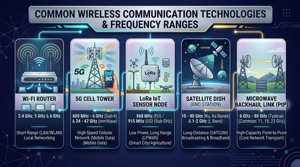 comparing EIRP use cases across Wi-Fi, 5G, LoRa, satellite, and microwave backhaul links